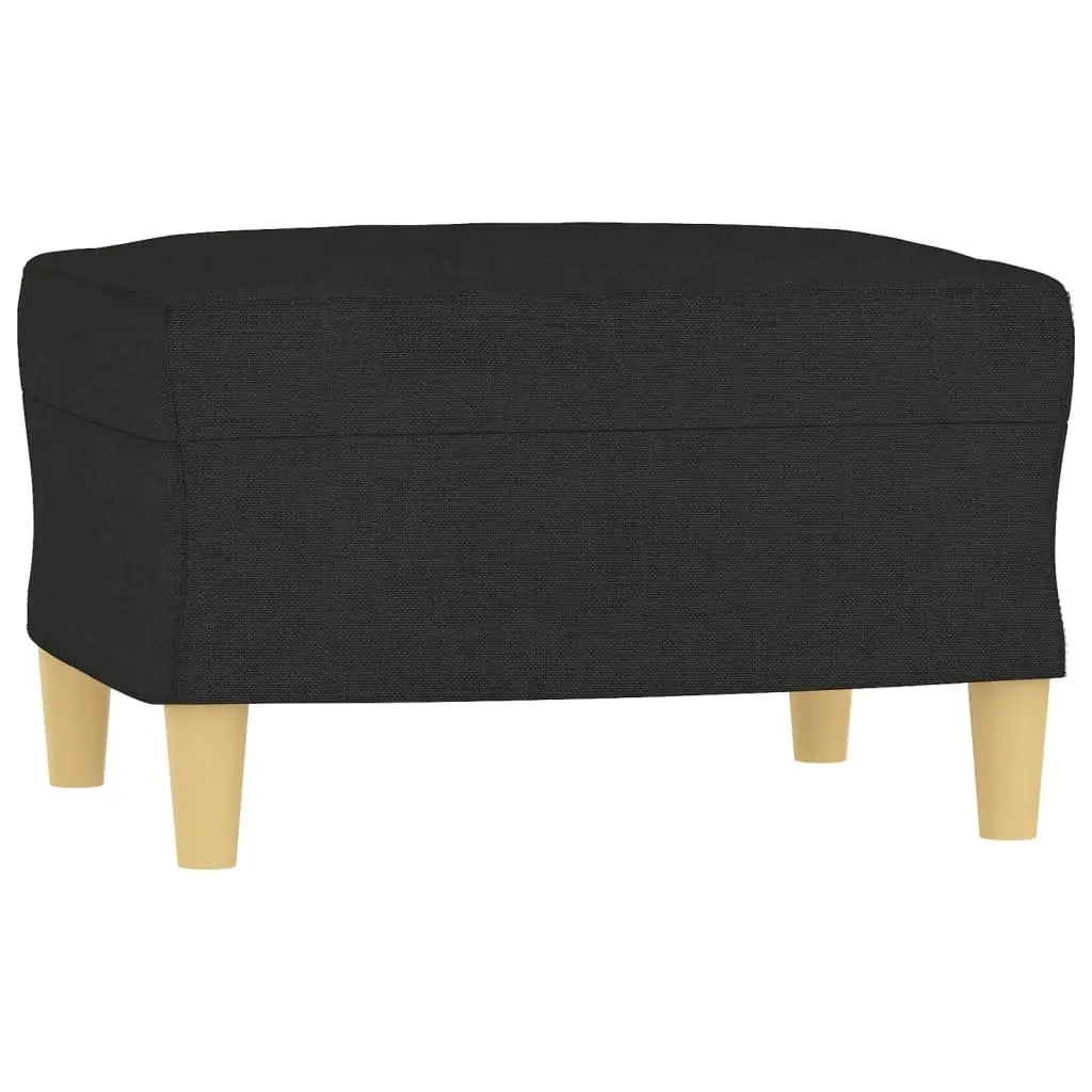 3 Piece Black Fabric Sofa Set