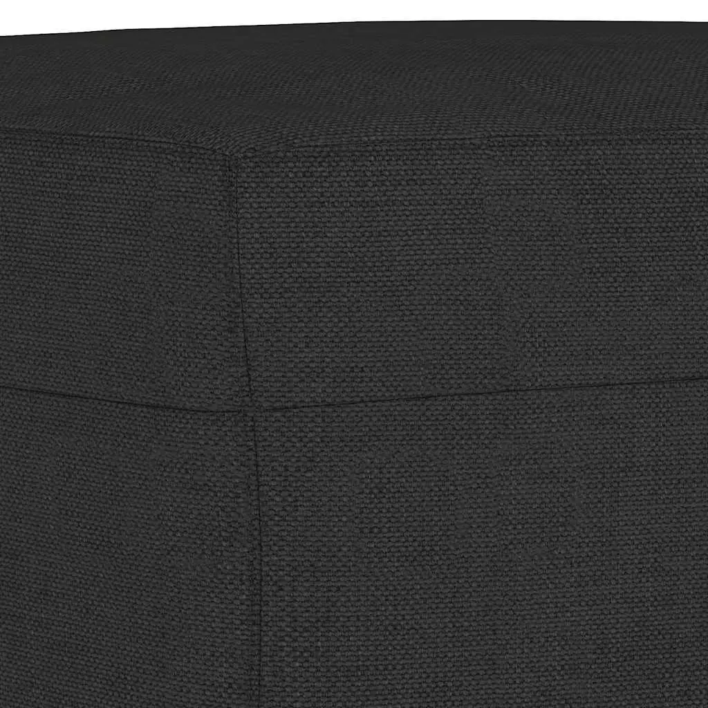 3 Piece Black Fabric Sofa Set