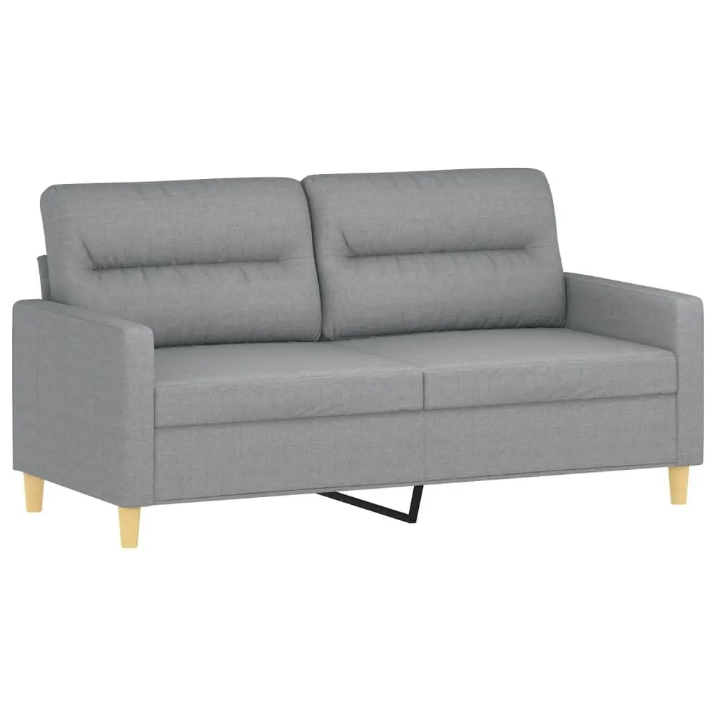 Sofa Set Grey Fabric Lounge Suite 2 Piece