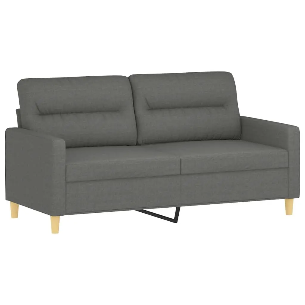2 Piece Sofa Set Grey Fabric Lounge Couch