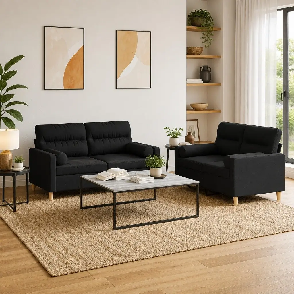 Black Sofa Set for Relaxing Evenings