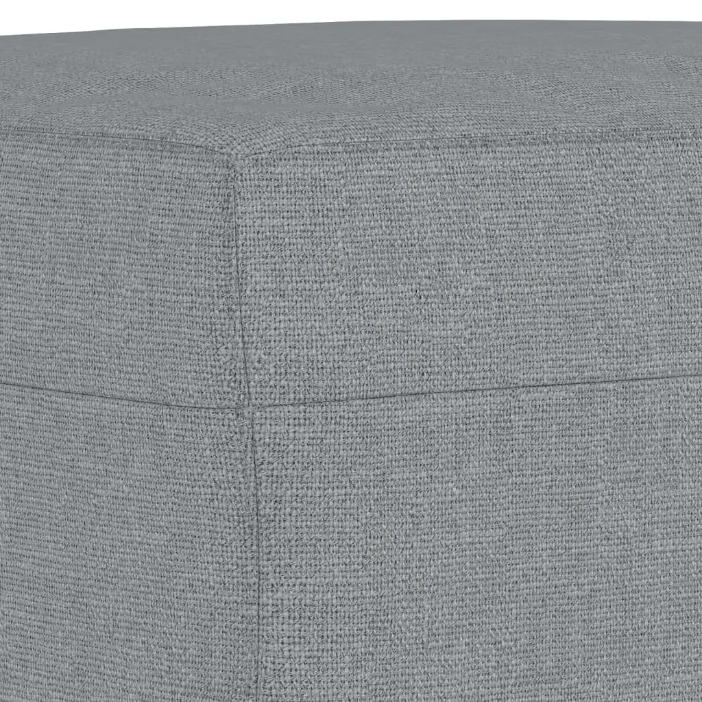 Sofa Set Grey Fabric 3 Piece with Footstool and Pillows