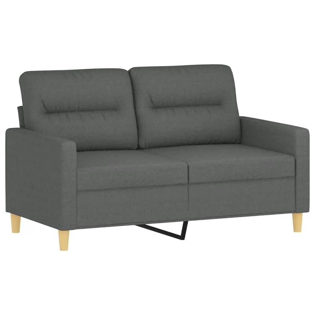 Grey Fabric Sofa Set 3 Piece Lounge Couch with Pillows and Footstool for Living Space