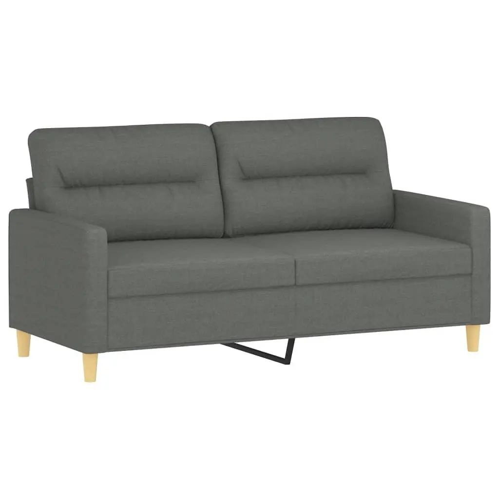 Grey Fabric Sofa Set 3 Piece Lounge Couch with Pillows and Footstool for Living Space