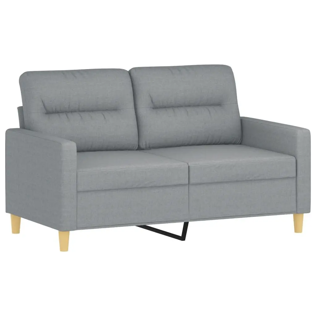 2 Piece Sofa Set Grey Fabric Cushions Living Room Seating Lounge Couch Suite