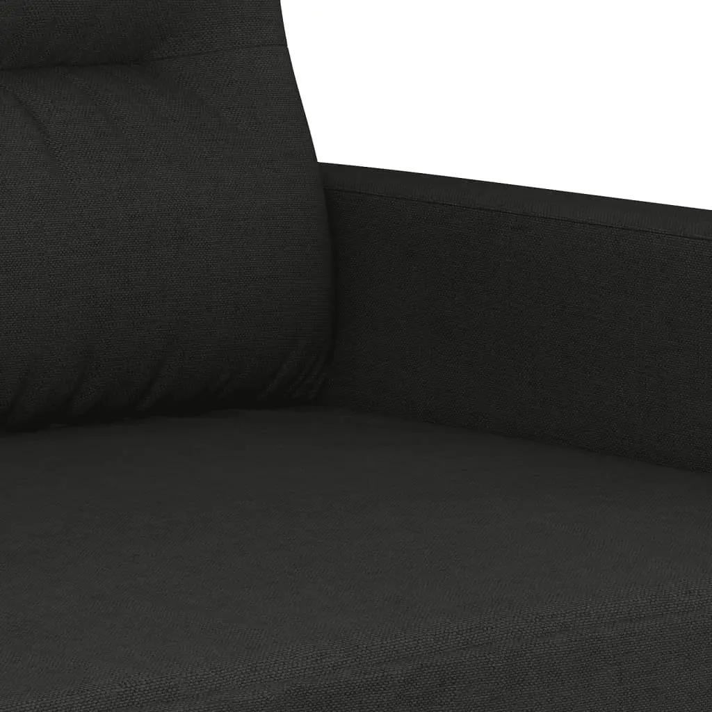 Black Fabric 2 Piece Sofa Set with Cushions
