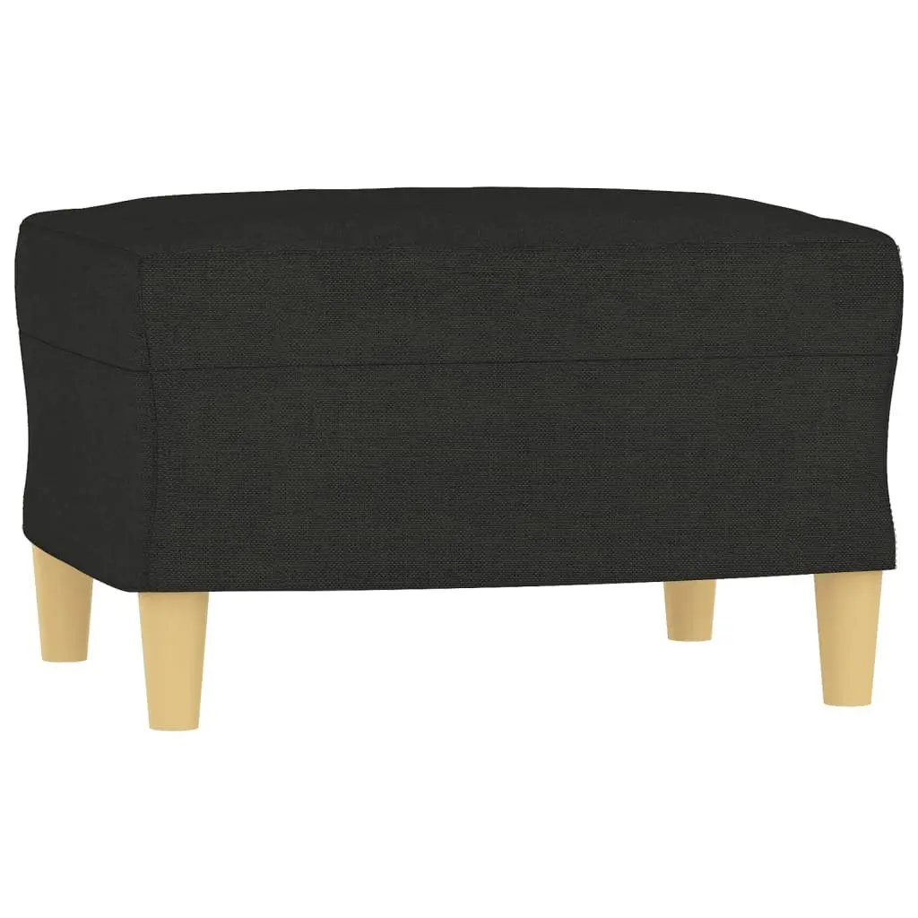 3 Piece Black Fabric Sofa Set
