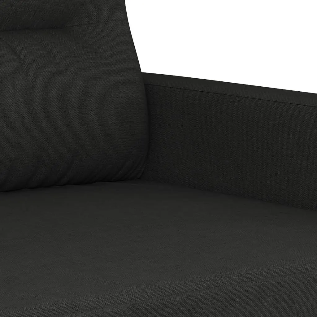 3 Piece Black Fabric Sofa Set