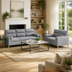 You’ll Love This Grey 2 Piece Sofa Set with Pillows