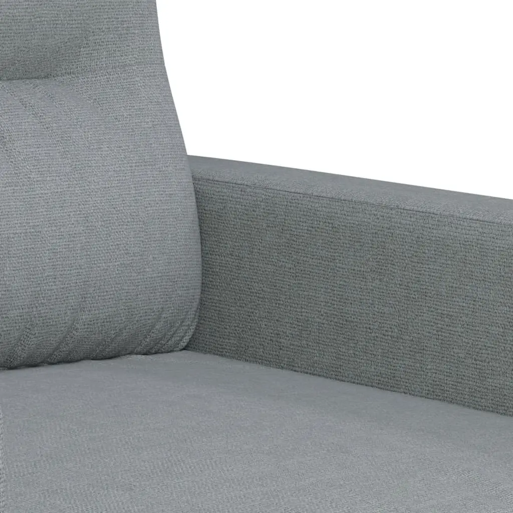 2 Piece Sofa Set Grey Fabric Living Room Couch with Pillows Comfortable Seating