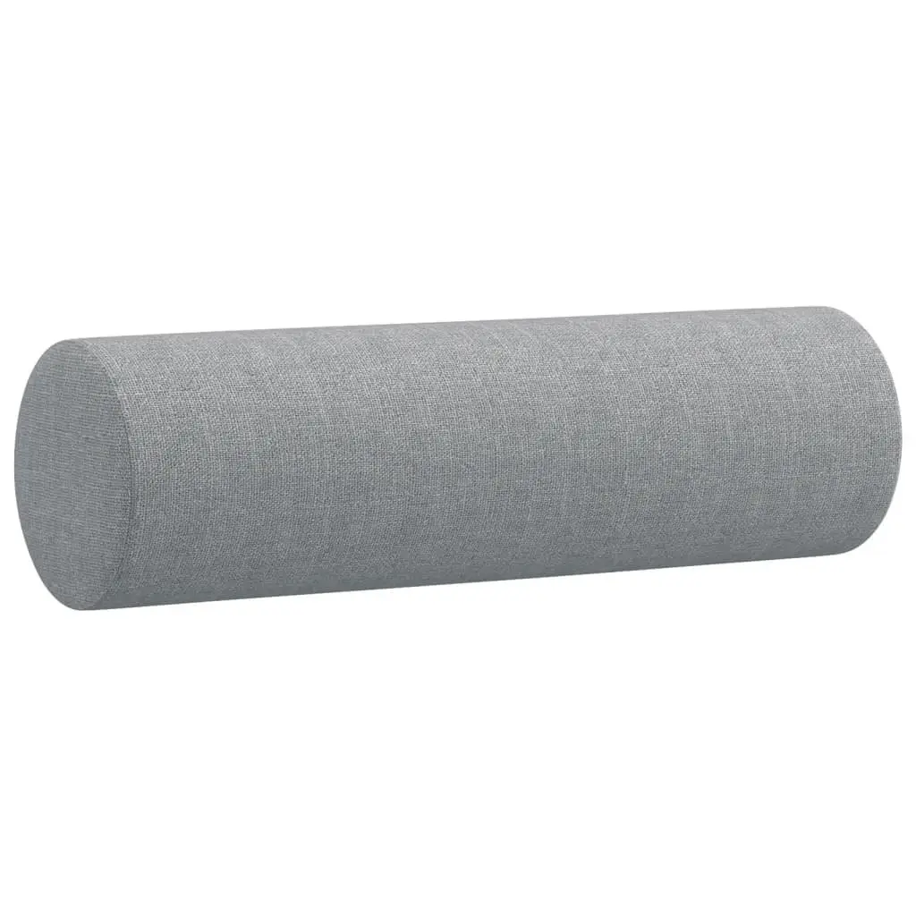 3 Piece Sofa Set Grey Fabric Couch with Pillows Footstool Living Room Furniture