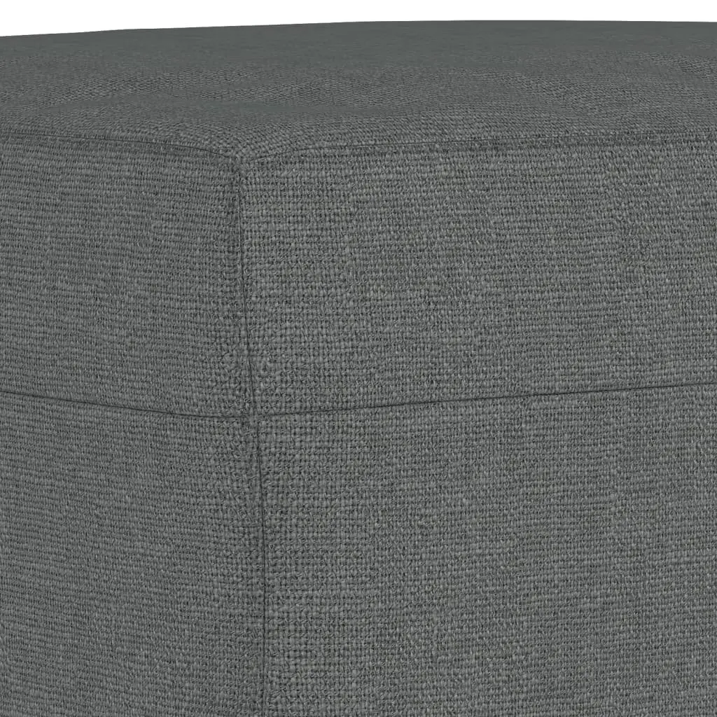 3 Piece Sofa Set Grey Fabric with Footstool and Pillows
