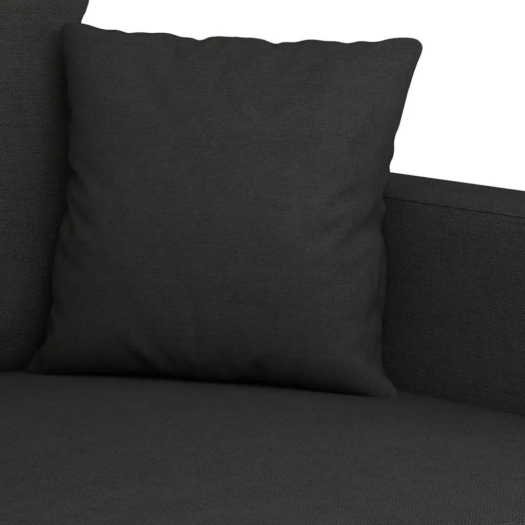 3 Piece Sofa Set Black Fabric Lounge Suite
