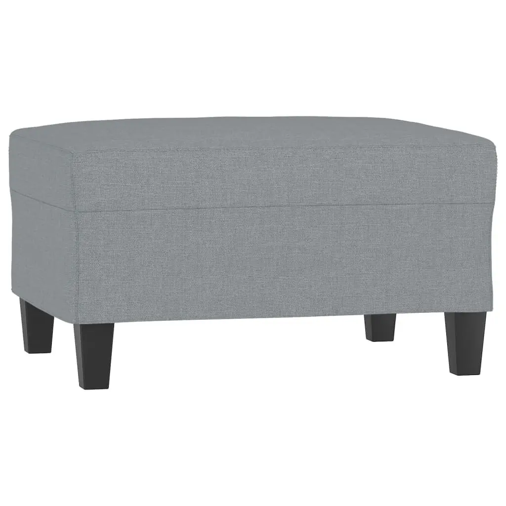 4 Piece Sofa Set with Throw Pillows and Footstool Grey Fabric Living Room Couch