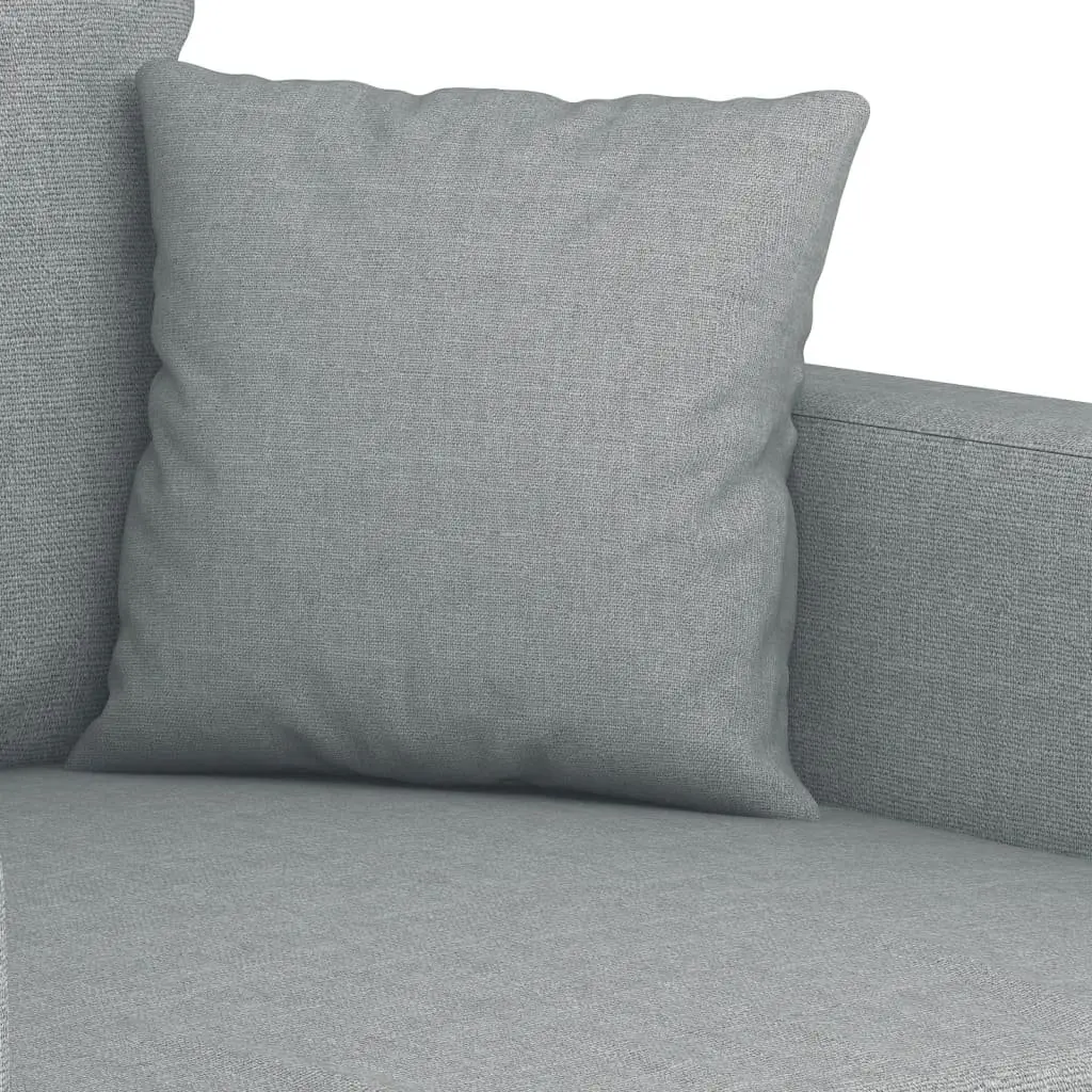 4 Piece Sofa Set with Throw Pillows and Footstool Grey Fabric Living Room Couch