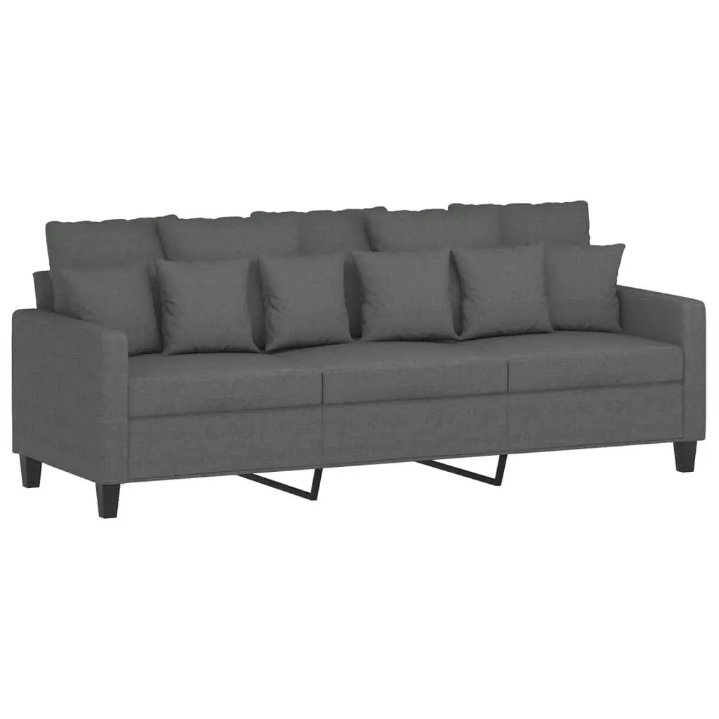 2 Piece Sofa Set Grey Fabric Couch Cushions Living Room Furniture Seating Suite