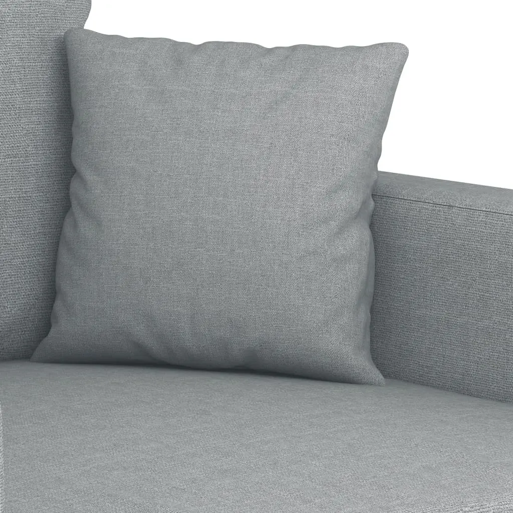 3 Piece Sofa Set with Footstool Grey Fabric Living Room Lounge Seating Suite