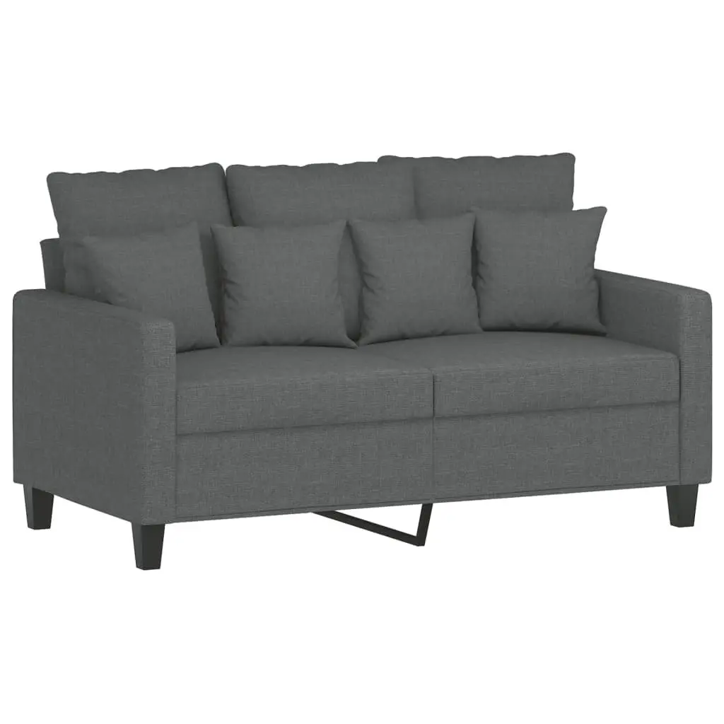 3 Piece Sofa Set with Footstool Grey Fabric Lounge Suite Comfortable Living Room