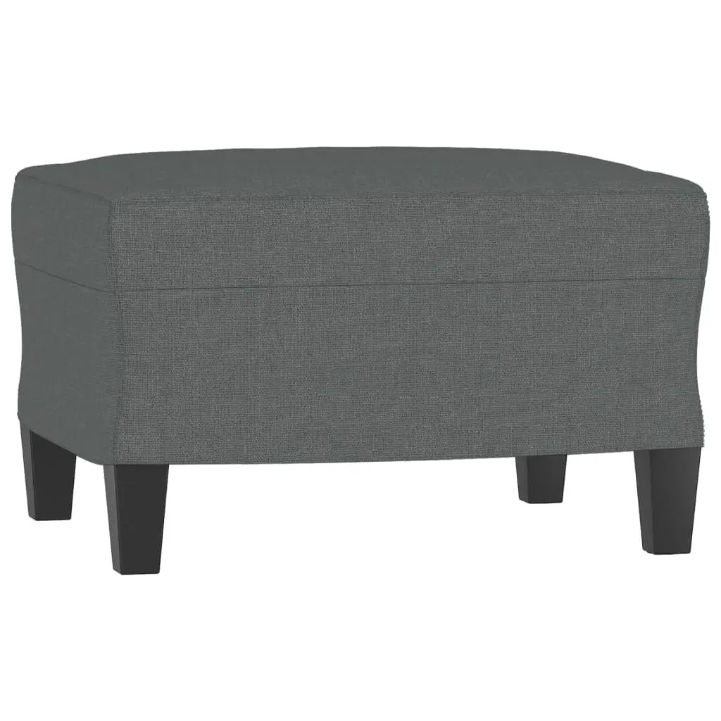 3 Piece Sofa Set with Footstool Grey Fabric Lounge Suite Comfortable Living Room
