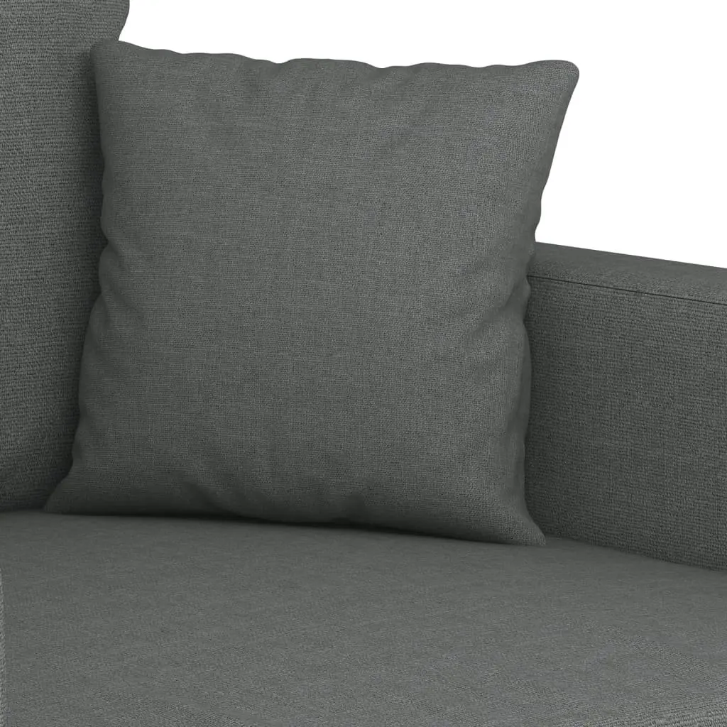3 Piece Sofa Set with Footstool Grey Fabric Lounge Suite Comfortable Living Room