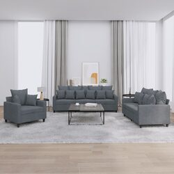 Friendly Grey Velvet 3 Piece Sofa Set for Your Space
