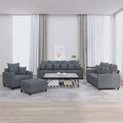 Your Perfect Grey Velvet Sofa Set: 4 Pieces for Comfort