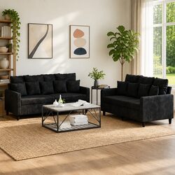 Your New Favorite 2-Piece Sofa Set in Black Velvet