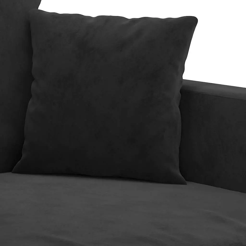 2 Piece Sofa Set Black Velvet Cushions Comfortable Living Room Furniture Chat