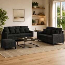 Your New Favorite 3 Piece Sofa Set with Footstool