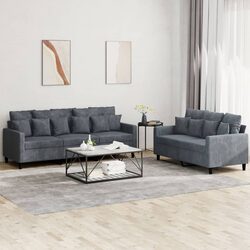 Your New Grey Velvet 2 Piece Sofa Set Awaits