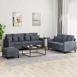 Friendly Grey Velvet Sofa Set that Enhances Your Living Room