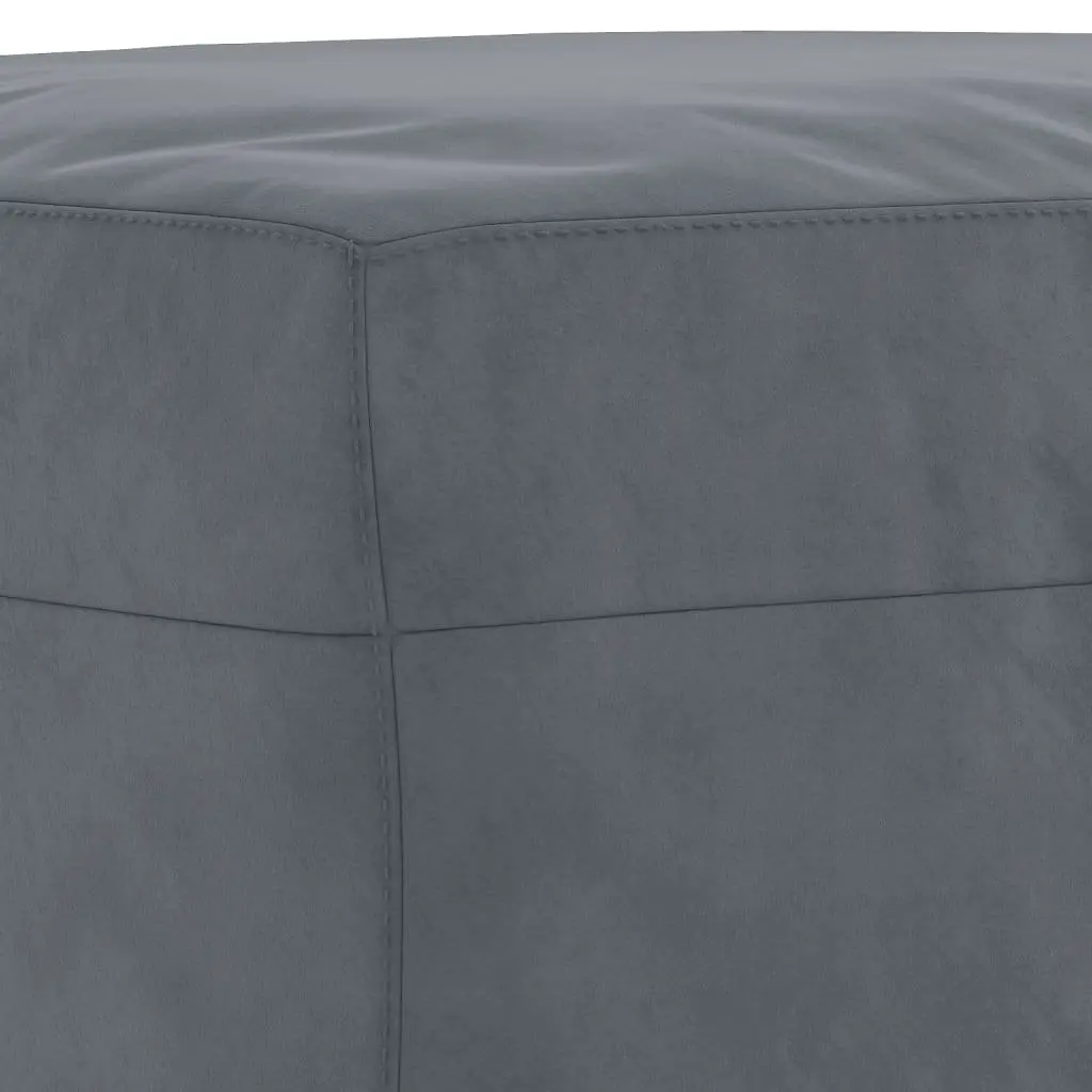 3 Piece Sofa Set Grey Velvet Lounge Suite with Footstool