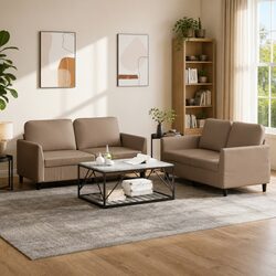 Your Cozy 2 Piece Brown Sofa Set Awaits