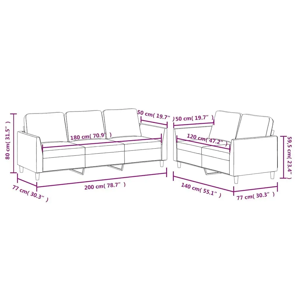 Black Faux Leather Sofa Set