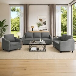 Your Friendly 3 Piece Sofa Set in Grey