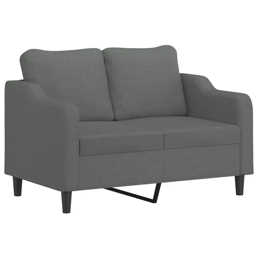3 Piece Sofa Set with Cushions Grey Fabric Living Room Furniture Lounge Seating