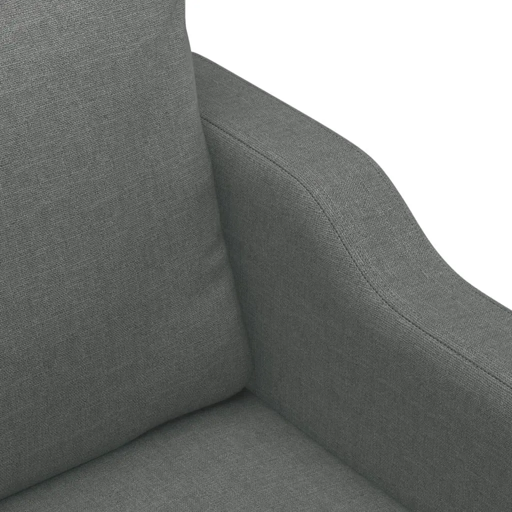 Grey Fabric Lounge Suite 4 Piece Set with Footstool and Pillows for Living Room
