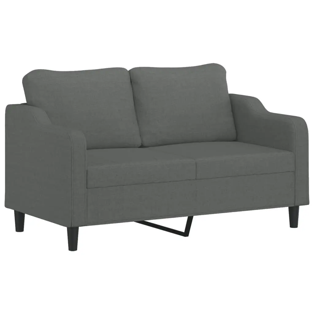 2 Piece Sofa Set Grey Fabric Cushioned Armchairs