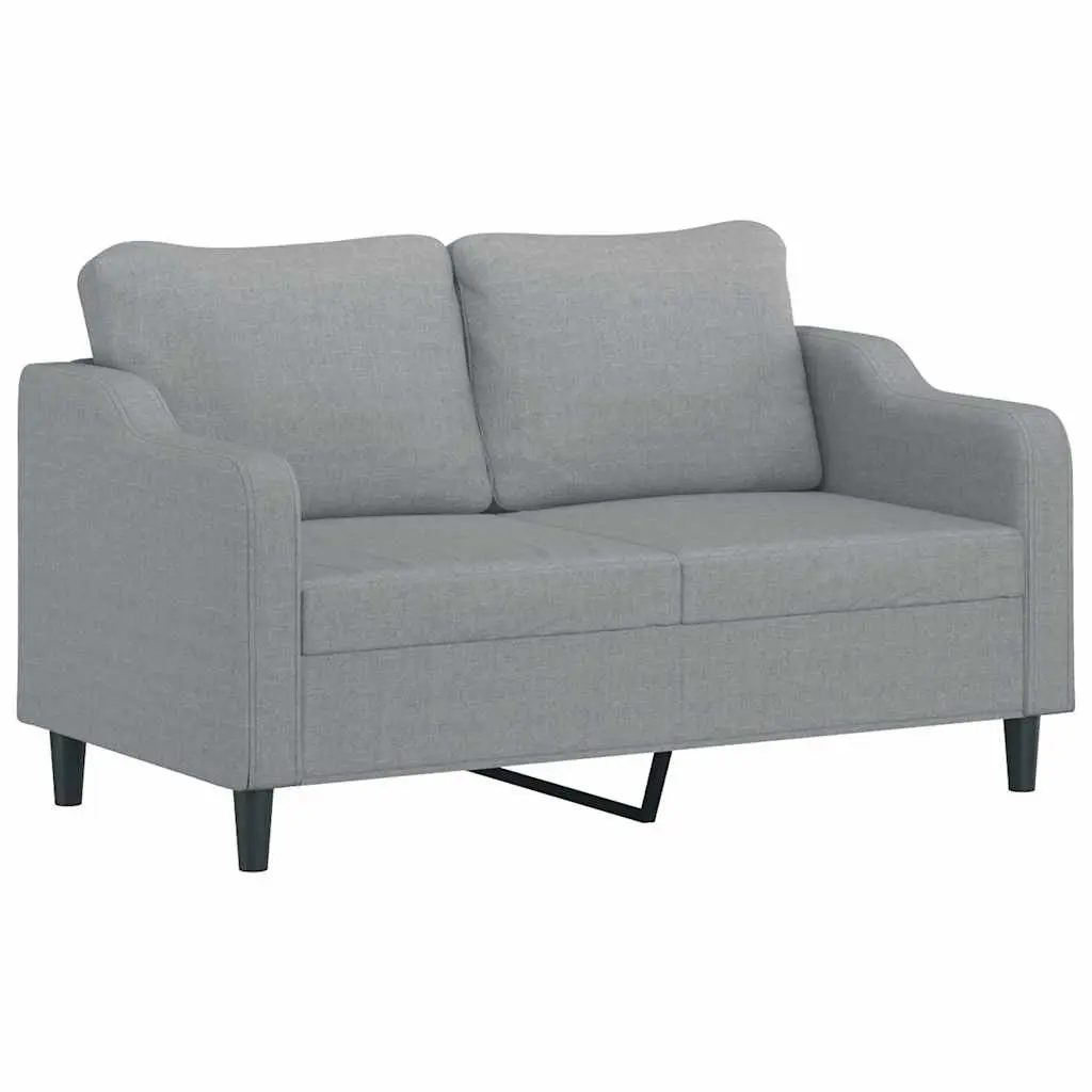2 Piece Sofa Set with Pillows Grey Fabric Lounge Suite Comfortable Seating