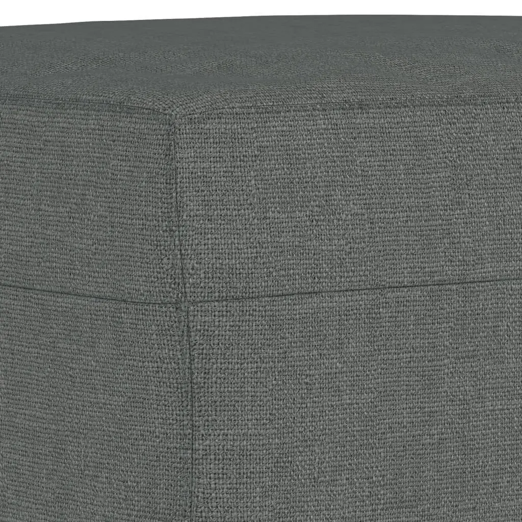 3 Piece Sofa Set Grey Fabric Padded Armrests Footstool Cylinder Pillows