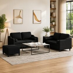 Find Your Perfect Fit with a 3 Piece Black Sofa Set