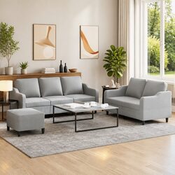 Your Ideal 3 Piece Grey Sofa Set Awaits You