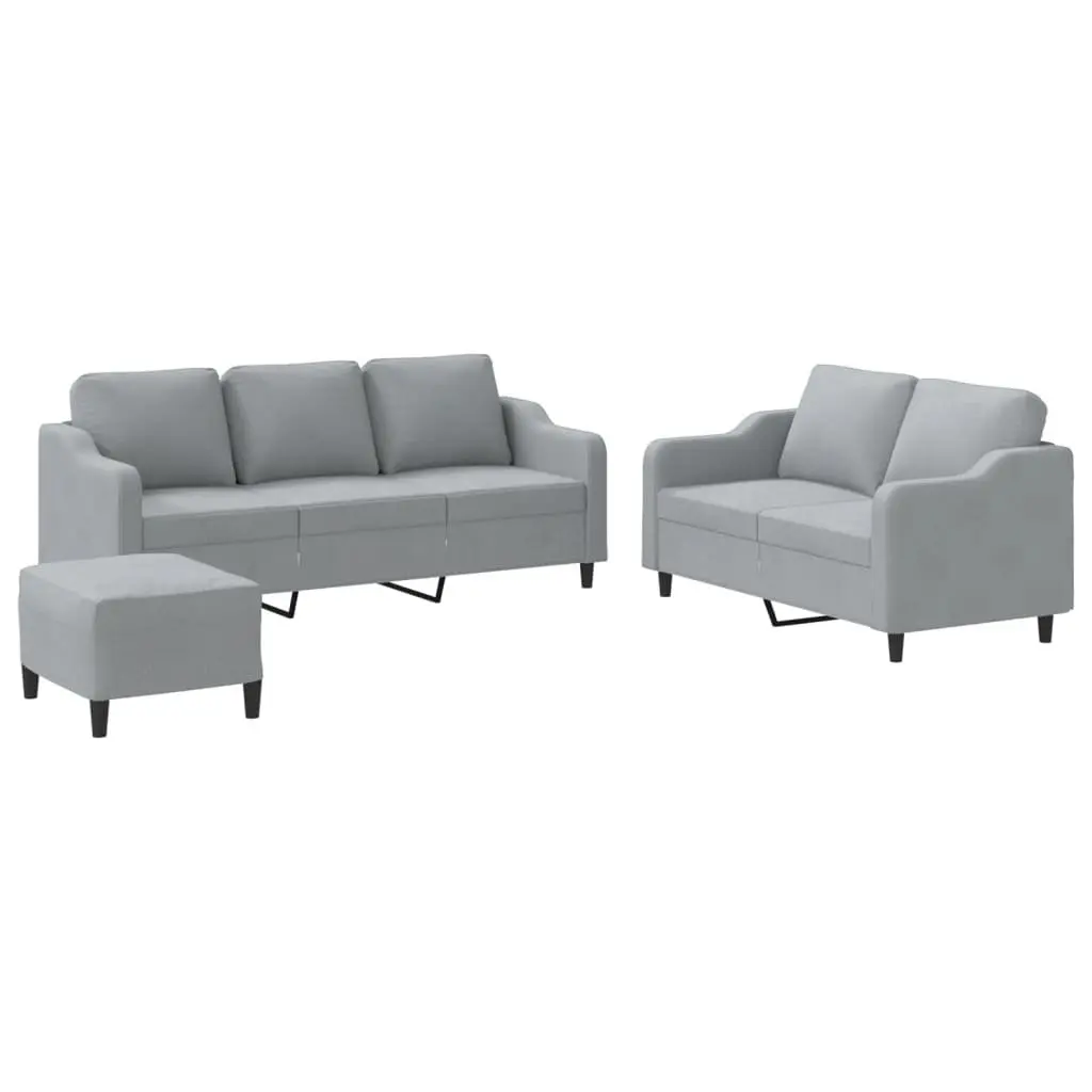 3 Piece Grey Sofa Set