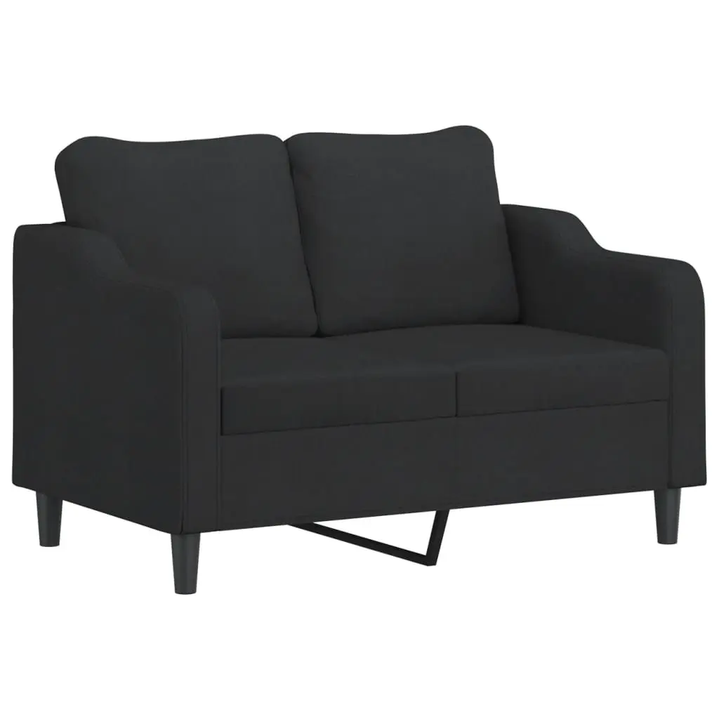 2 Piece Black Fabric Sofa Set
