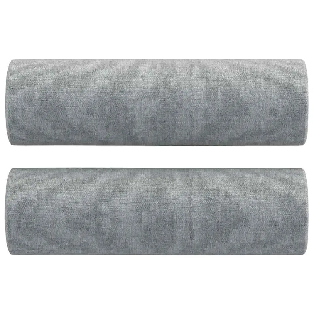 3 Piece Sofa Set with Footstool Padded Grey Fabric Living Room Lounge Pillows