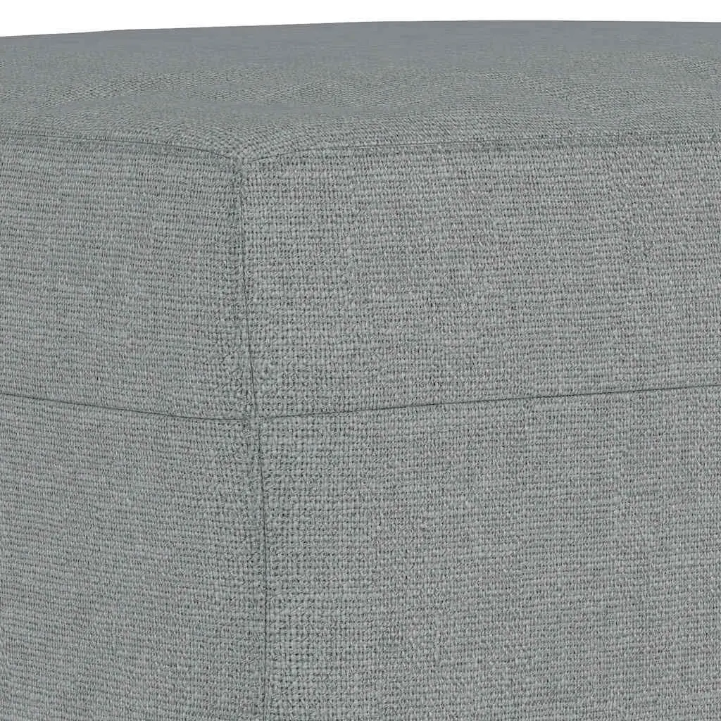 3 Piece Sofa Set with Footstool Padded Grey Fabric Living Room Lounge Pillows