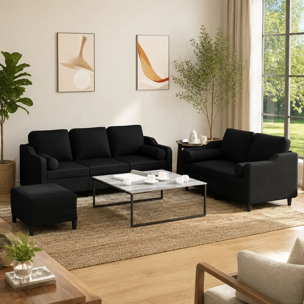 Black Sofa Set