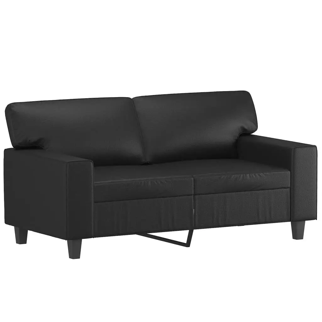 2 Piece Black Sofa Set Living Room Furniture Sectional Couch Lounge Seating