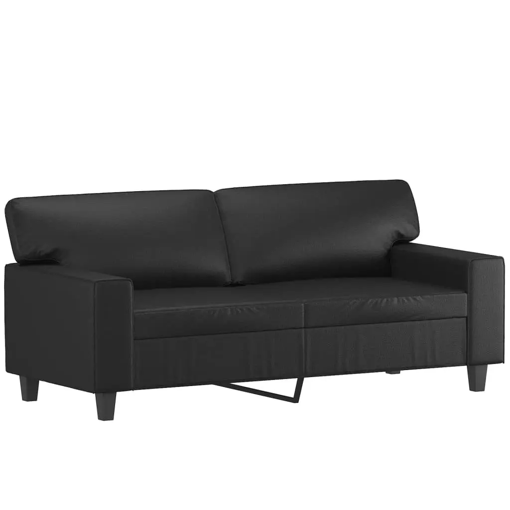 2 Piece Black Sofa Set Living Room Furniture Sectional Couch Lounge Seating