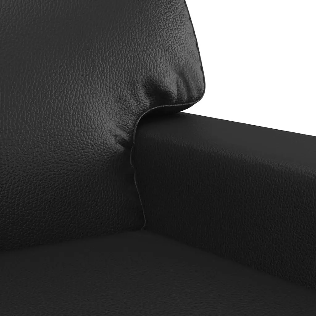 2 Piece Black Sofa Set Living Room Furniture Sectional Couch Lounge Seating